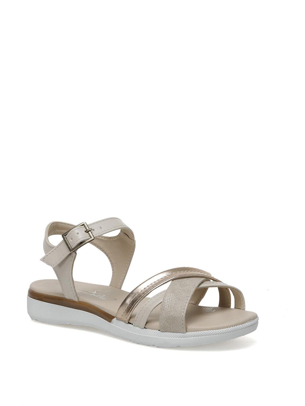 CS22061 2FX Bej Kadın Düz Sandalet-1