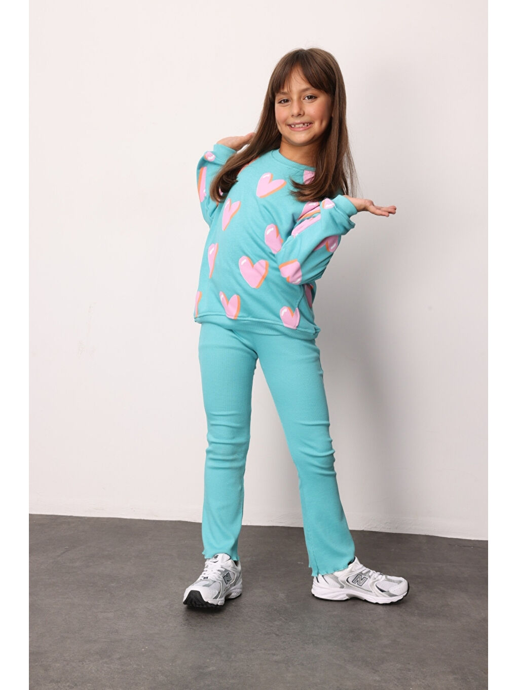 Pembe Fiyonk Baskılı Kız Çocuk Eşofman Takımı - Bonnie-1