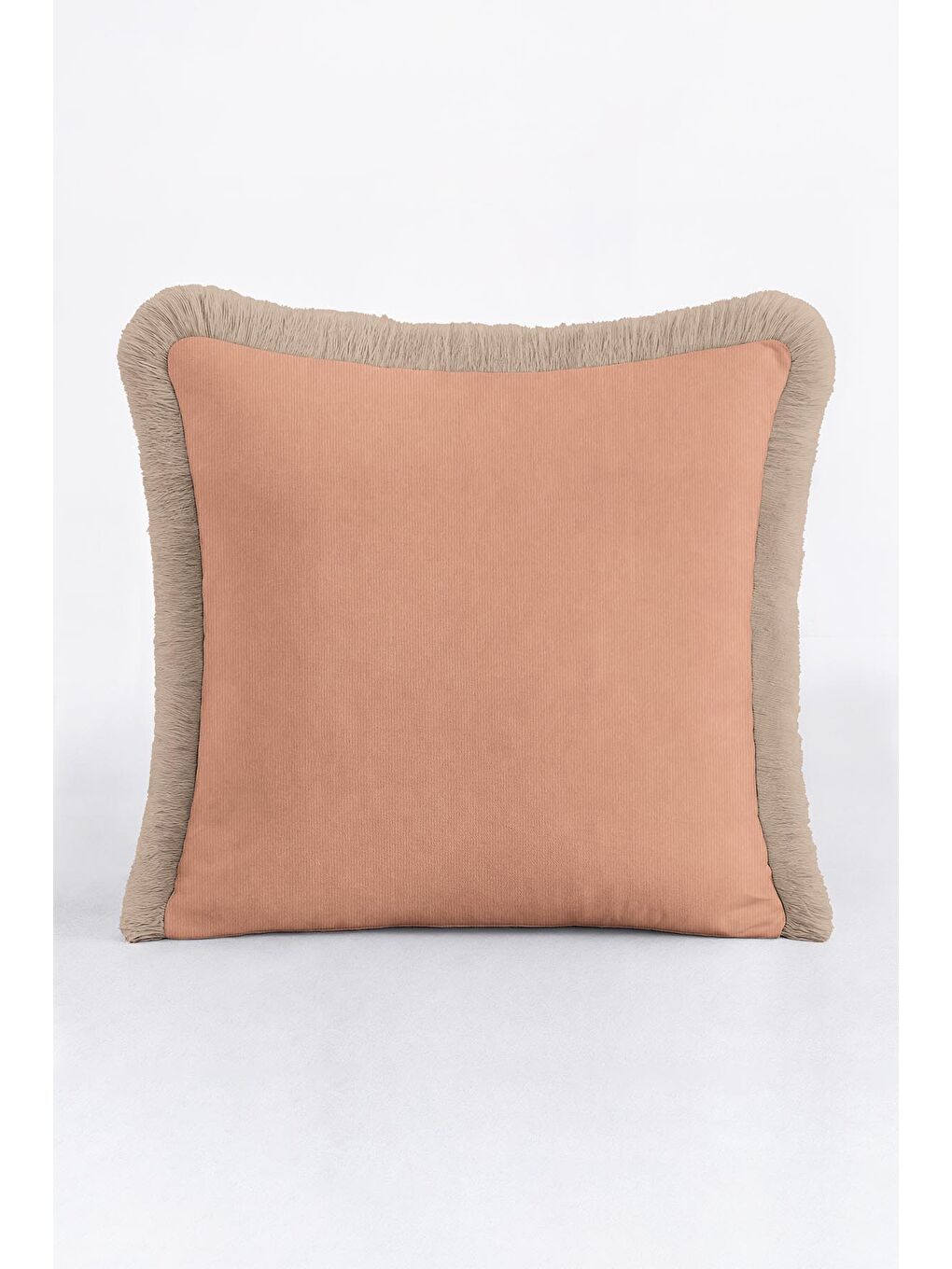 Karışık Zarif Modern Lüks Saçaklı Yastık Kılıfı - Pastel Pudra Tonu Bohem Bej Püsküllü Kırlent Kılıfı-1