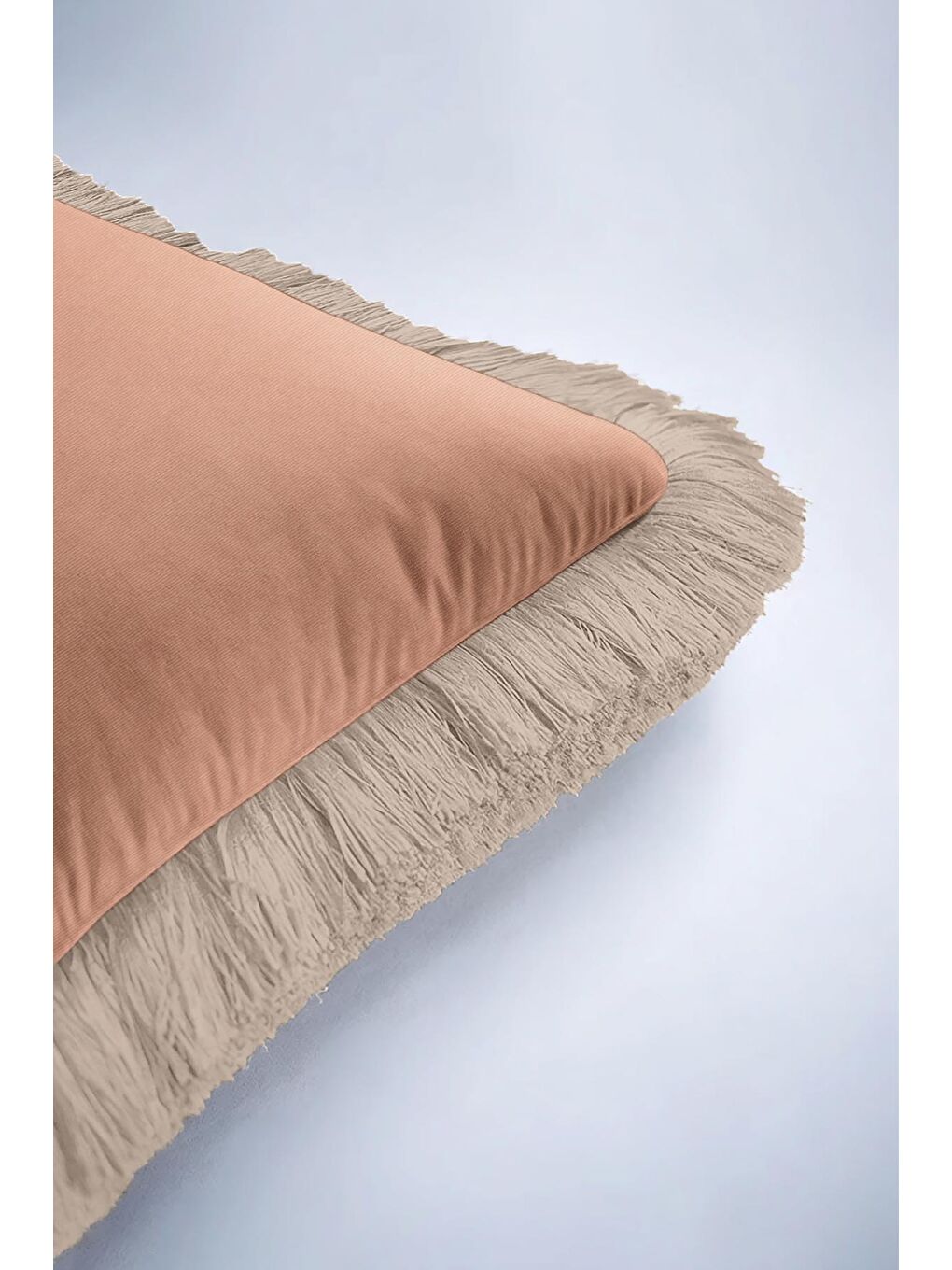 Karışık Zarif Modern Lüks Saçaklı Yastık Kılıfı - Pastel Pudra Tonu Bohem Bej Püsküllü Kırlent Kılıfı-6