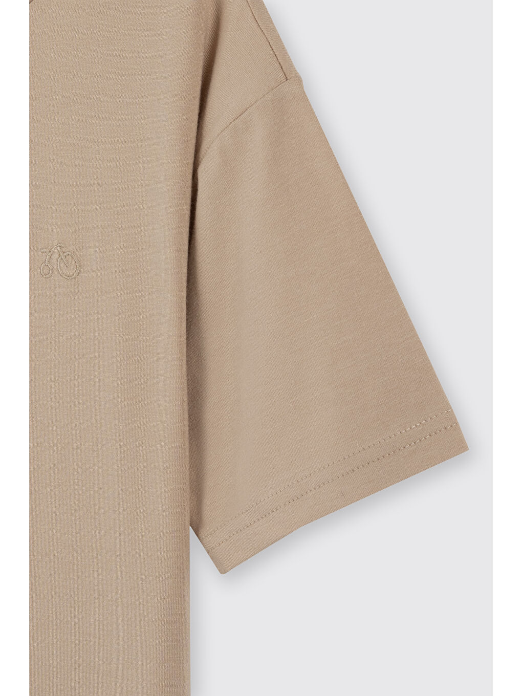 Erkek Çocuk Kısa Kollu Bisiklet Yaka Bej Tişört-1