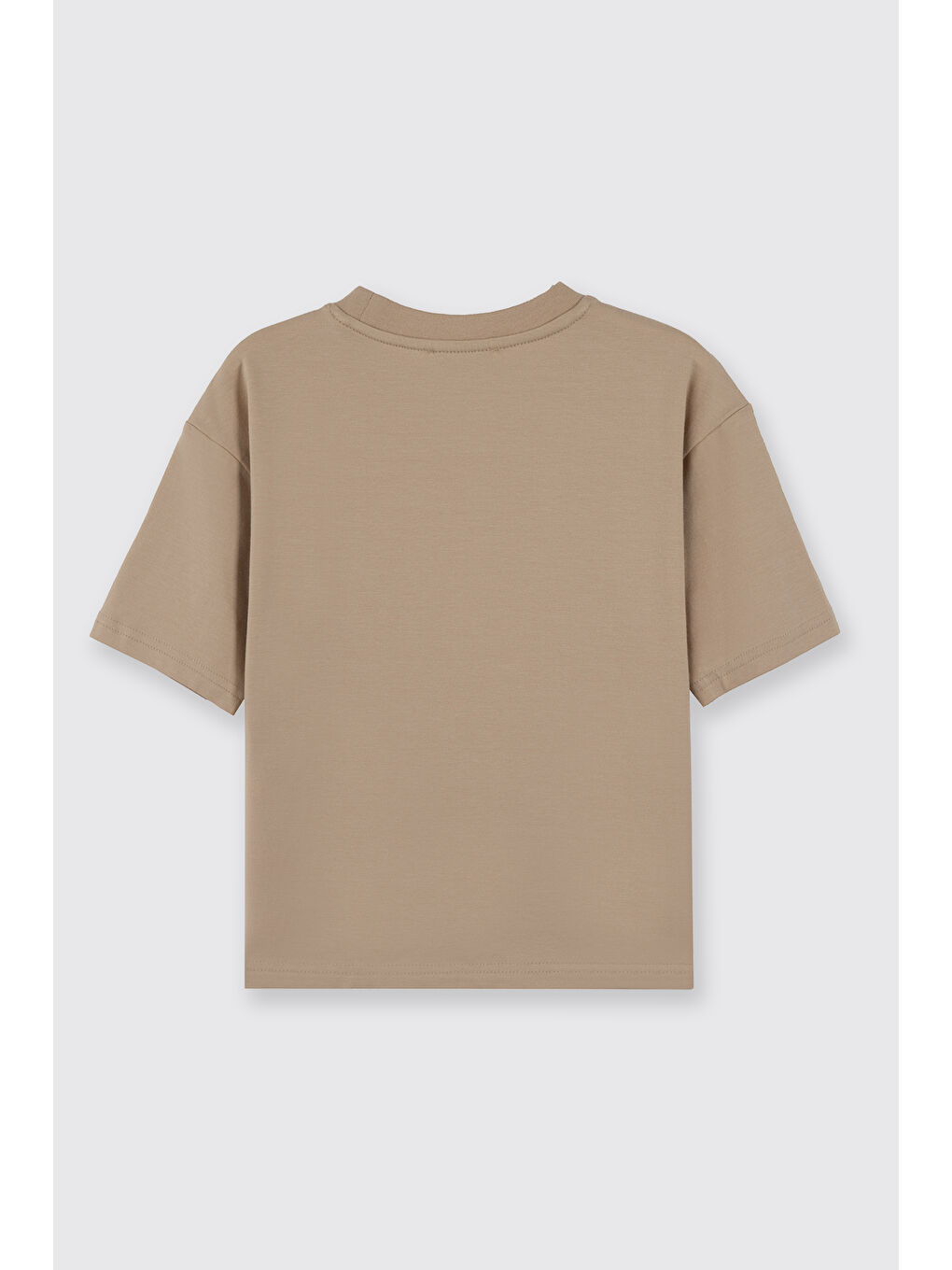 Erkek Çocuk Kısa Kollu Bisiklet Yaka Bej Tişört-2