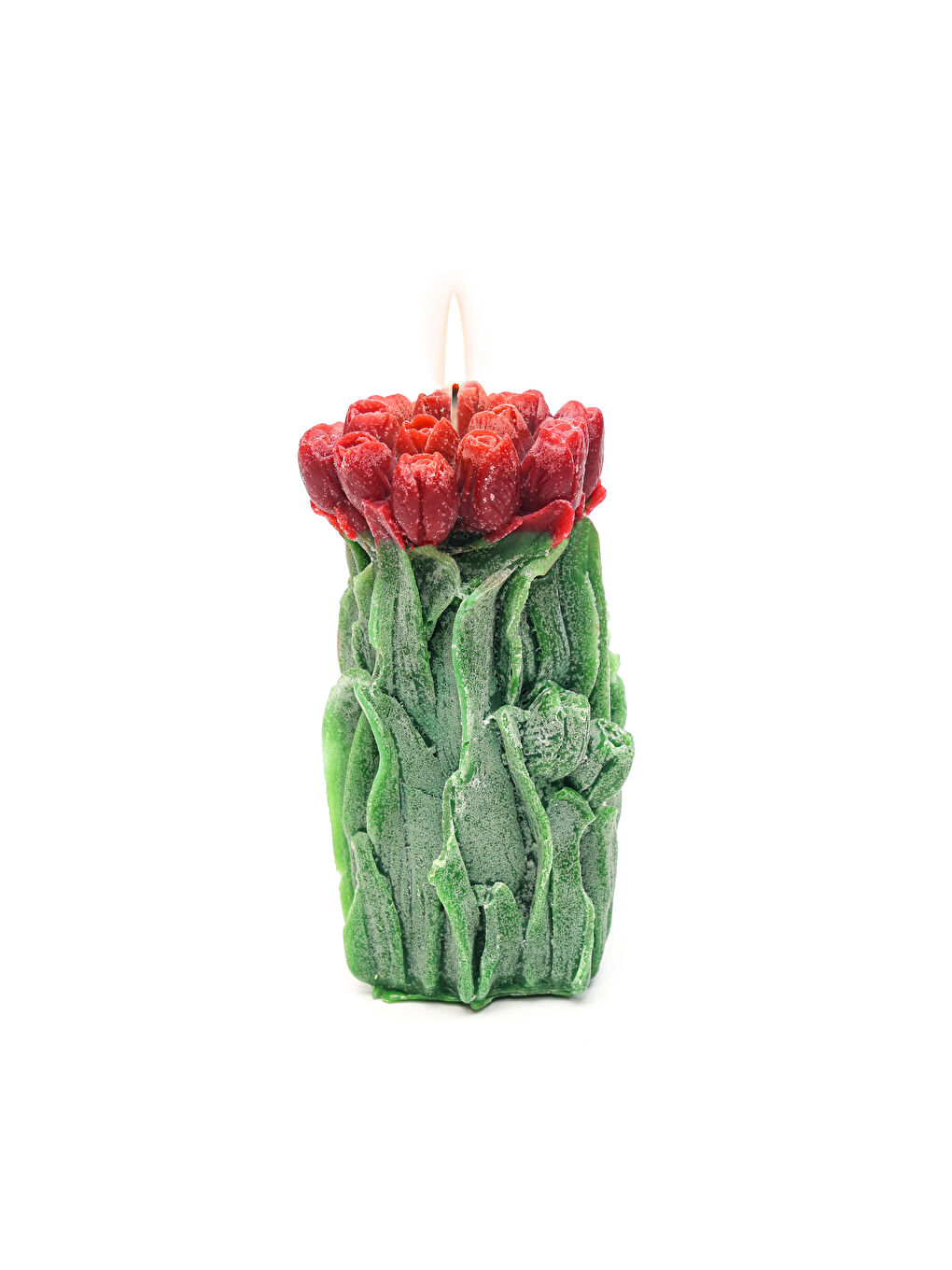 El Yapımı Kırmızı Lale Mum