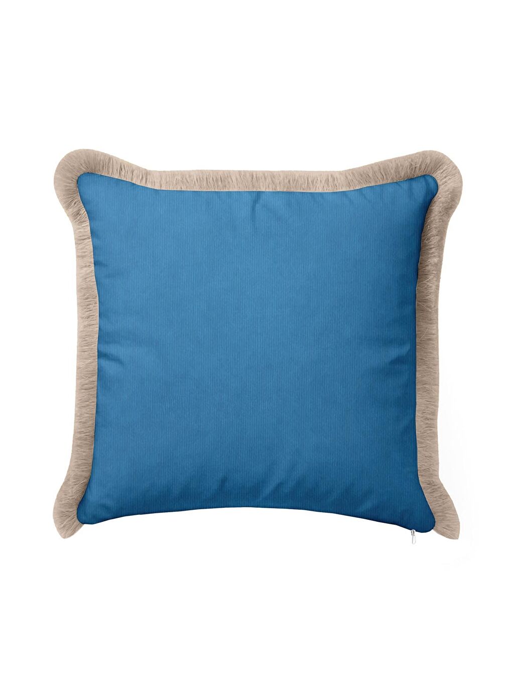 Karışık Zarif Mavi Lüks Saçaklı Yastık Kılıfı - Sofistike Bohem Gri Püsküllü Kırlent Kılıfı-1