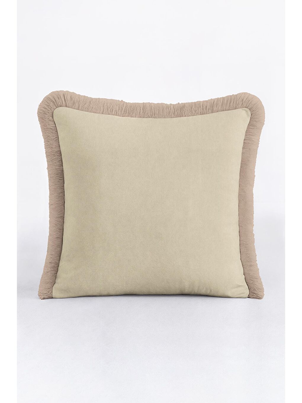 Karışık Luxury Bej Saçaklı Yastık Kılıfı - Naturel Bohem Bej Krem Püsküllü Kırlent Kılıfı-2