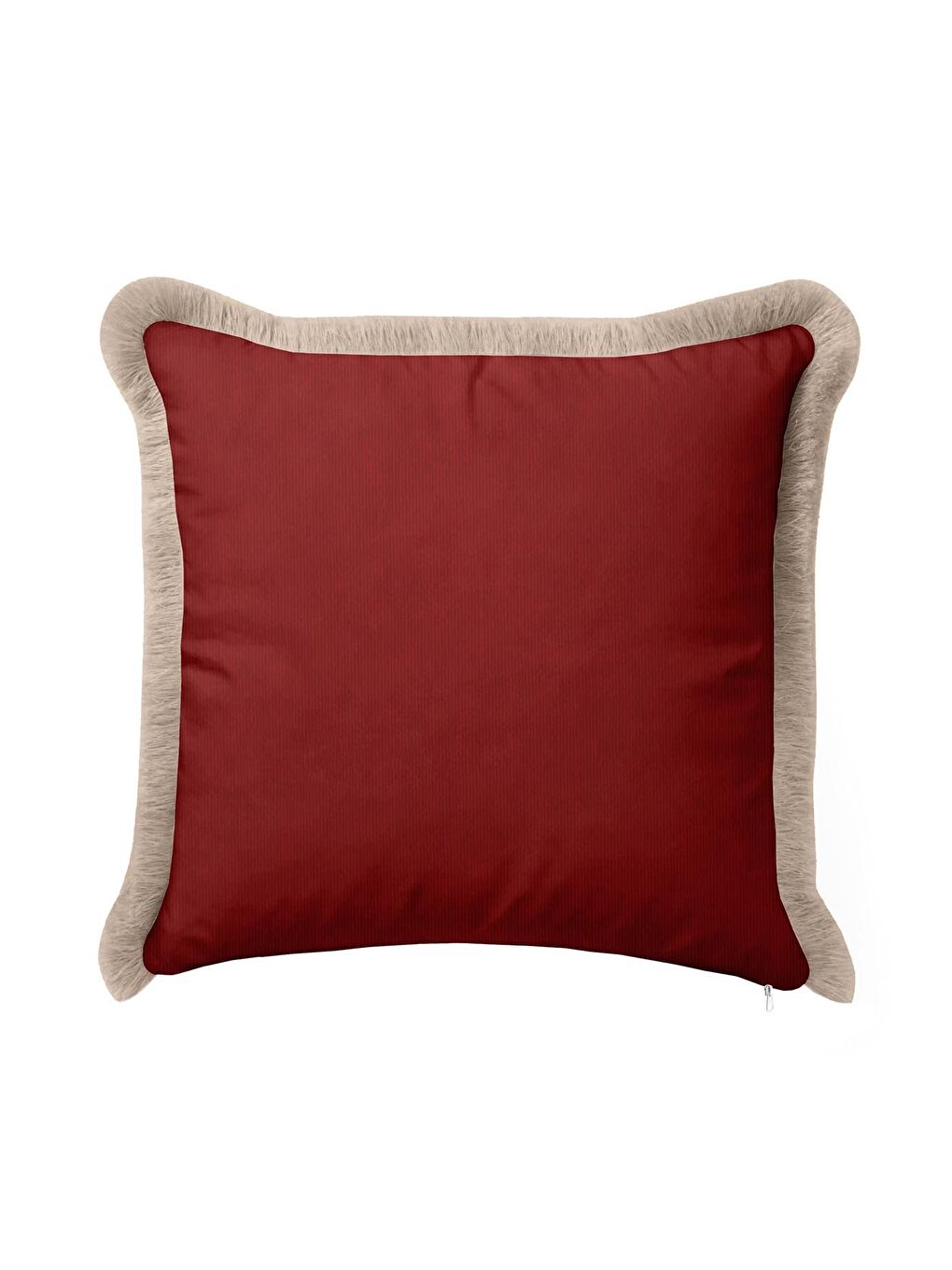 Karışık Zarif Lüks Bordo Saçaklı Yastık Kılıfı - Asil Modern Krem Altın Renkli Püsküllü Kırlent Kılıfı-3