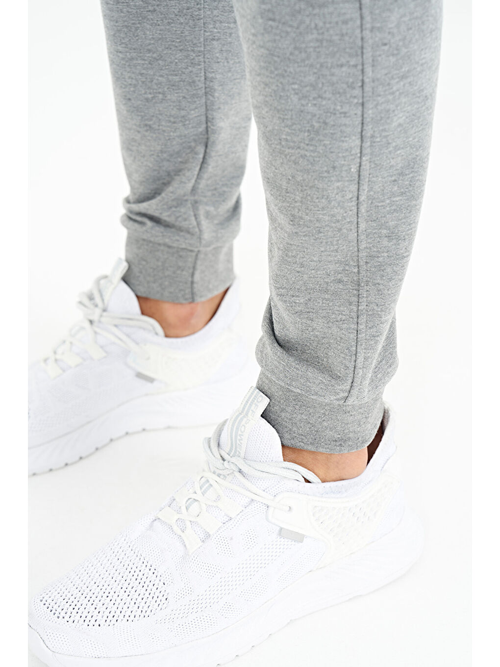 Gri Melanj Gizli Diz Cep Detaylı Standart Kalıp  Joger Eşofman Alt - 84958-4