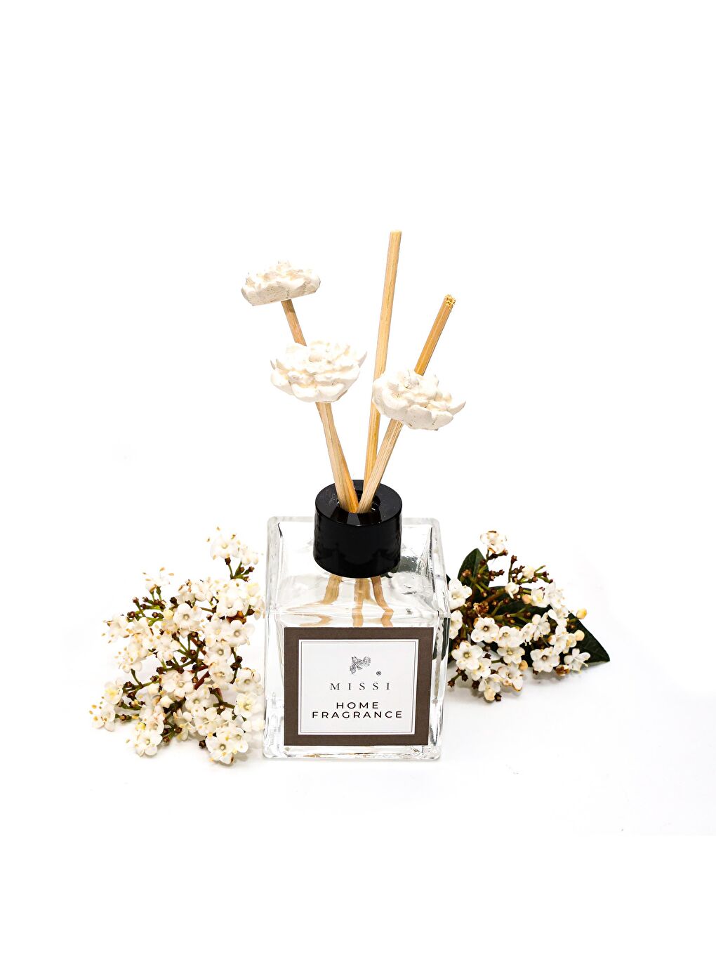 Ekru 50 ml Çiçek Bambu Çubuklu White Jasmine Oda Kokusu-1