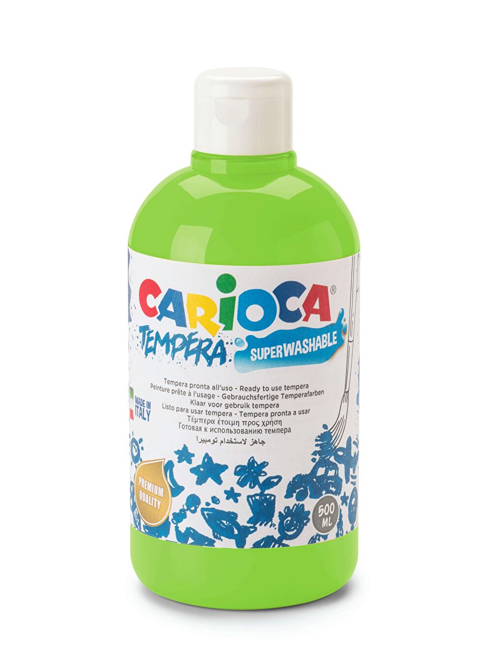 CARIOCA Yeşil Tempera Boya (Süper Yıkanabilir) 500ml - Neon Yeşil - 1