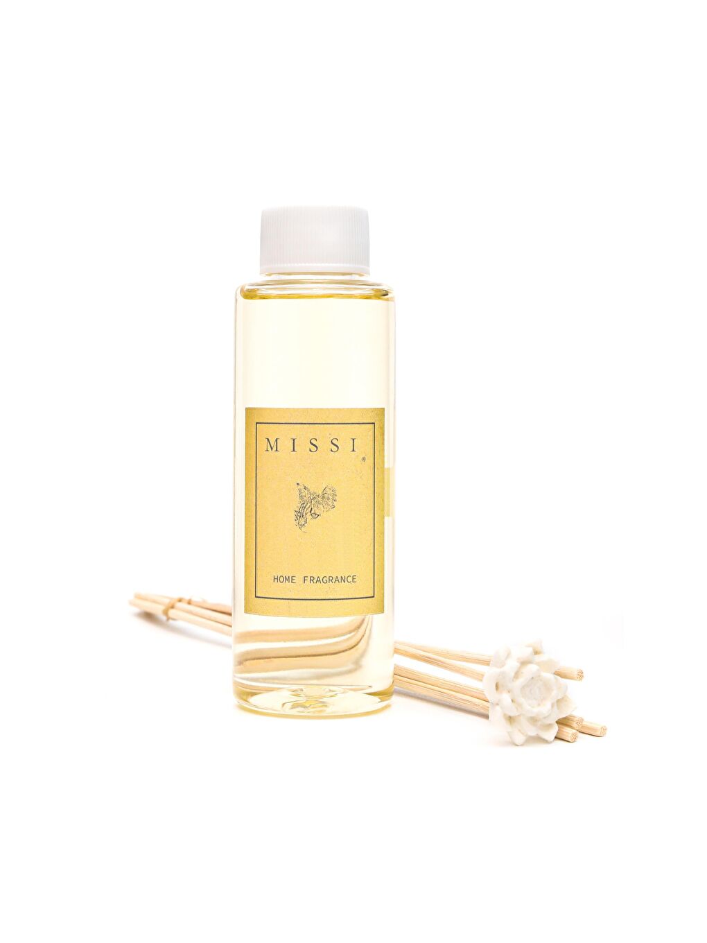 Ekru 110 ml Vanilya Sandal Yedek Esans ve Bambu Çubuk Seti