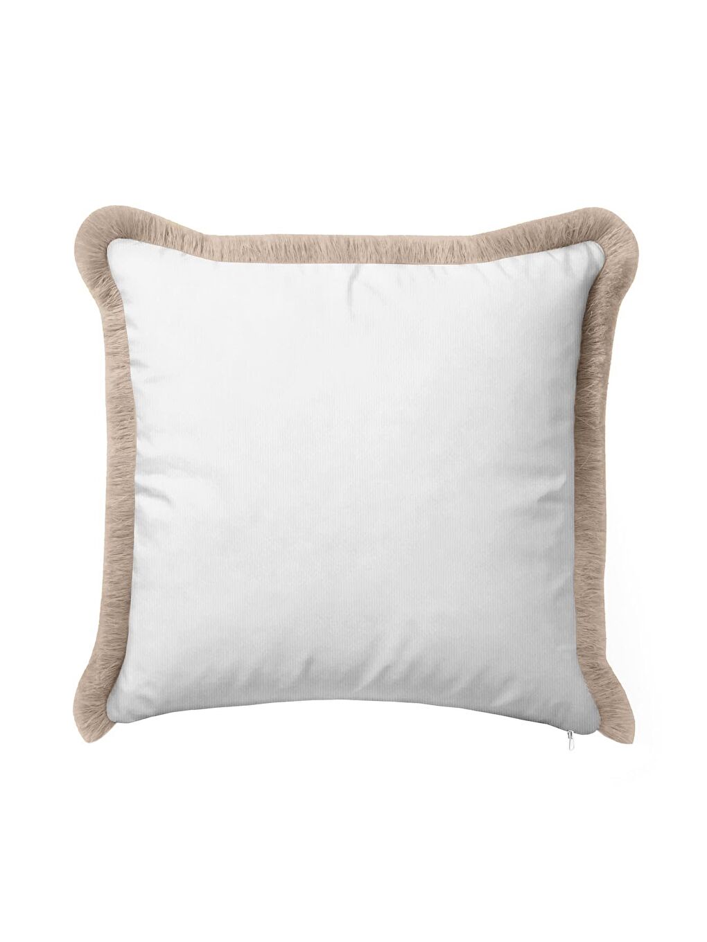 Karışık Zamansız Şıklık Saçaklı Yastık Kılıfı - Sade Country Bej Püsküllü Kırlent Kılıfı-4