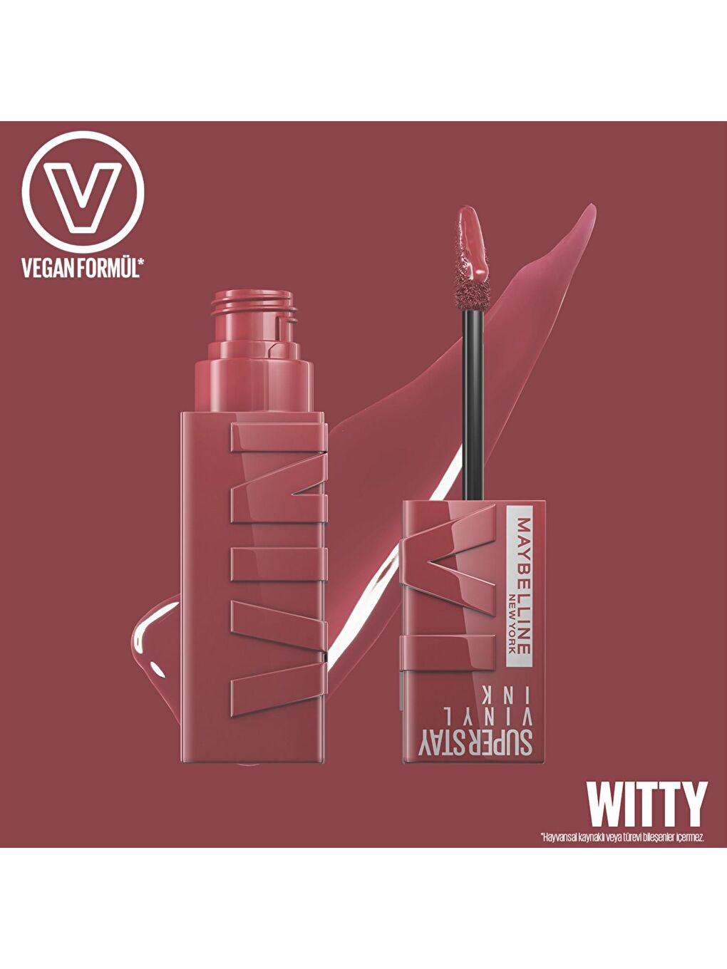 MAYBELLINE NEWYORK Pembe Super Stay Vinyl Ink Uzun Süre Kalıcı Likit Parlak Ruj 40 Witty - 5