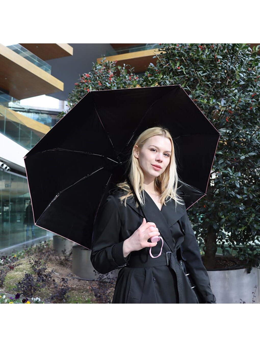 Moods Up Pembe Tam Otomatik UV Şemsiye-1