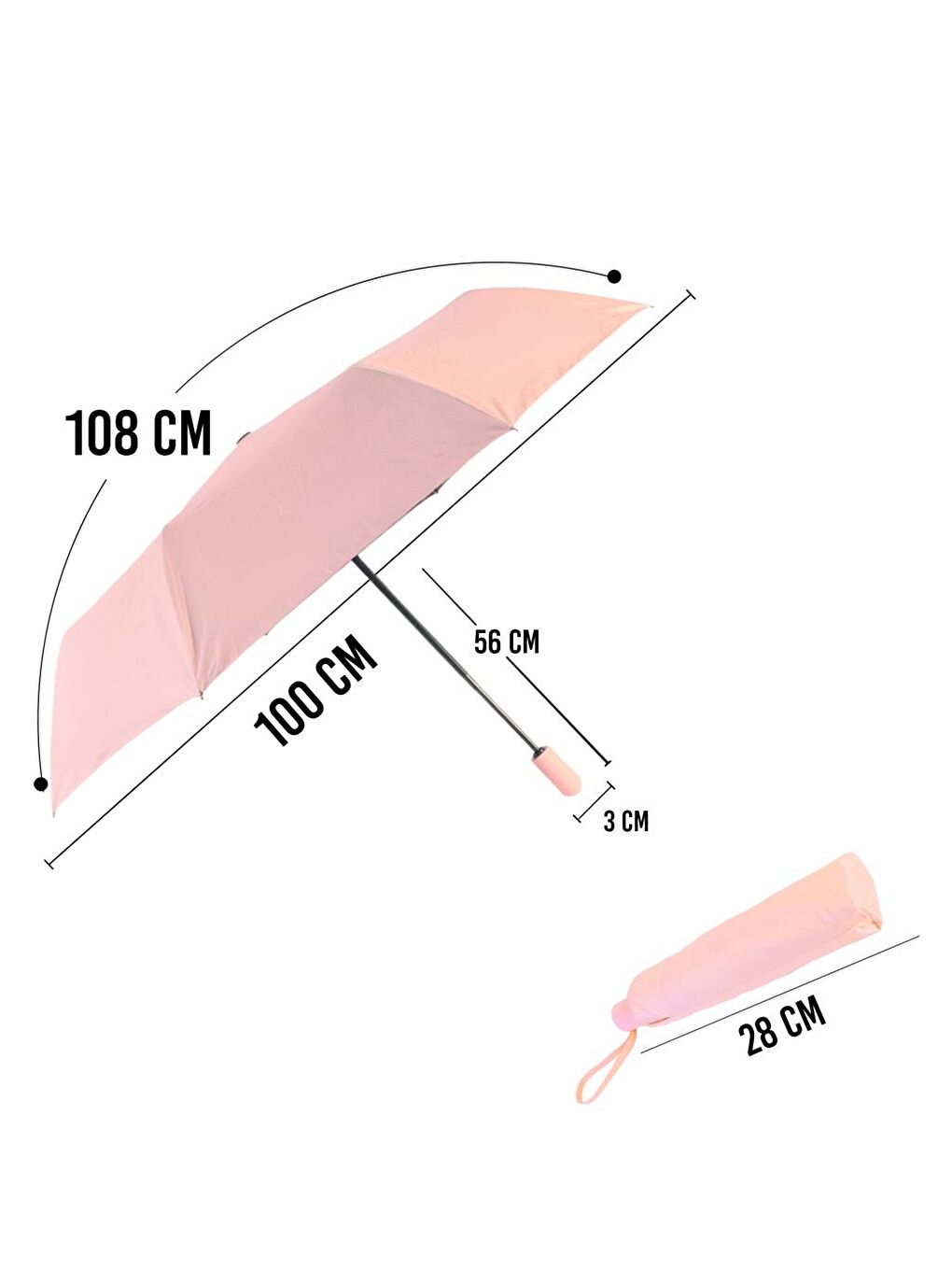 Moods Up Pembe Tam Otomatik UV Şemsiye-7