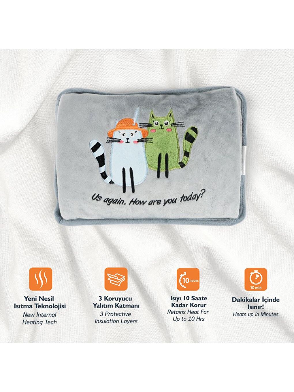 Cats Selamlayan Kedi Elektrikli Sıcak Su Torbası-5