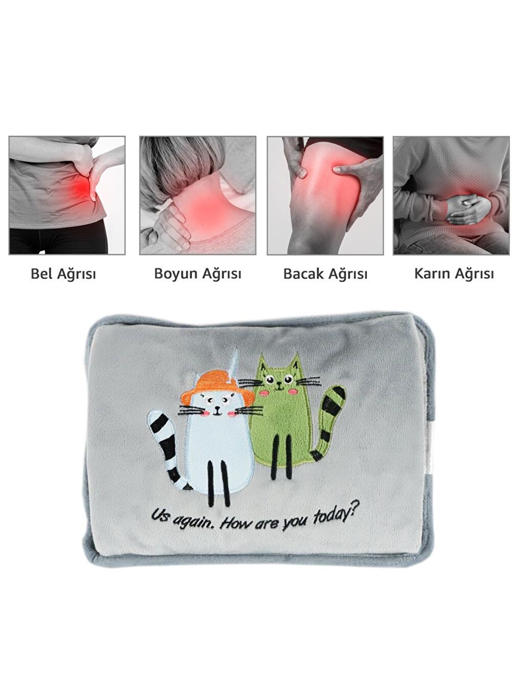 Cats Selamlayan Kedi Elektrikli Sıcak Su Torbası-6