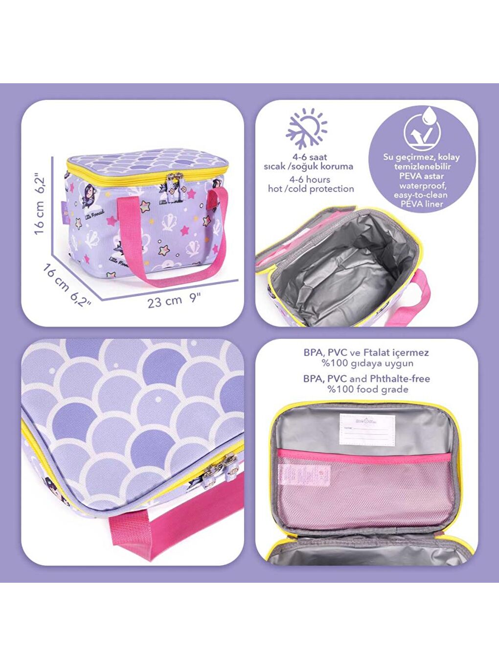 Isı Yalıtımlı Beslenme Çantası Küçük Deniz Kızı-1