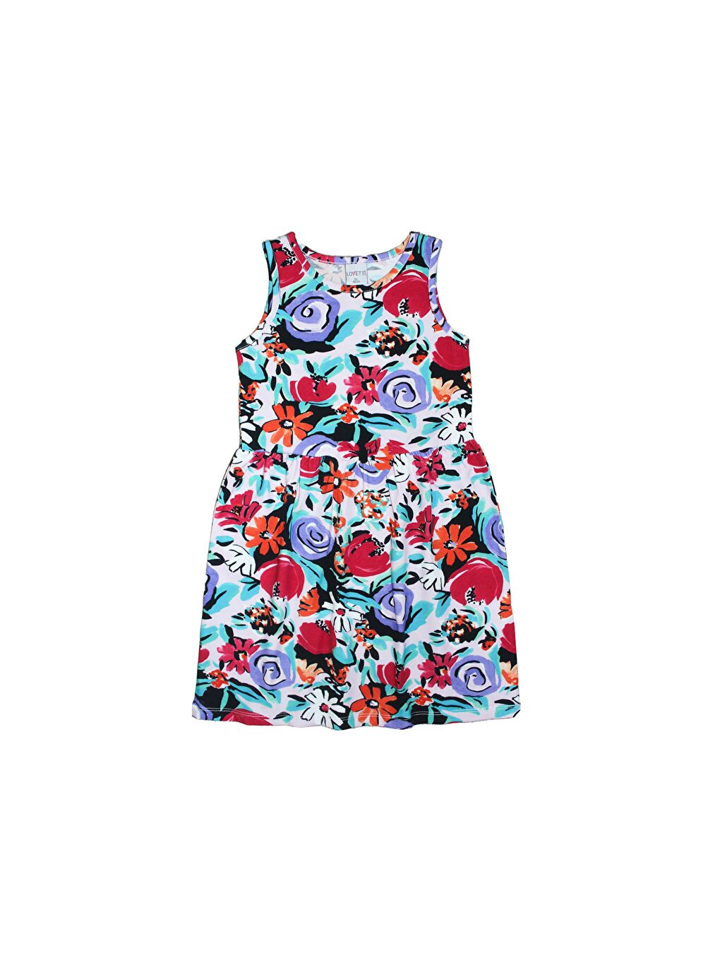 Karışık Kız Çocuk Vintage Flowers Desen Kolsuz Elbise