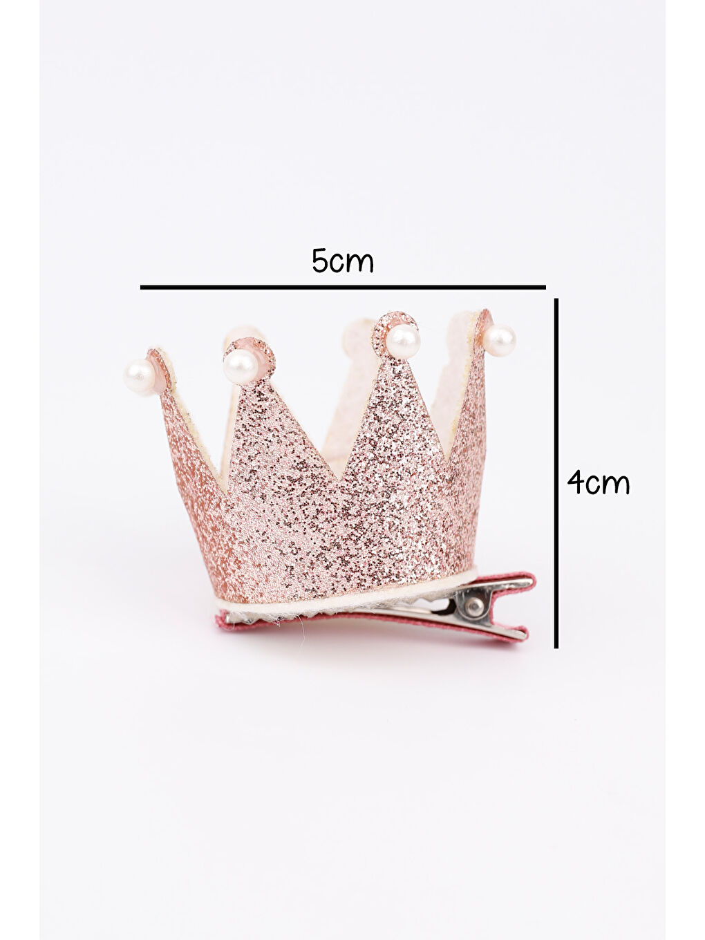 Pembe Rose İnci Detaylı Kraliçe Kız Çocuk Klips Toka-2
