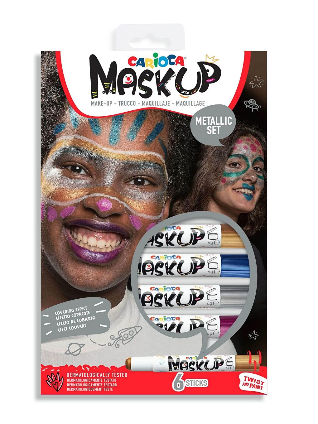 CARIOCA Karışık Mask Up Yüz Boyası - Metalik (6 Renk) - 1