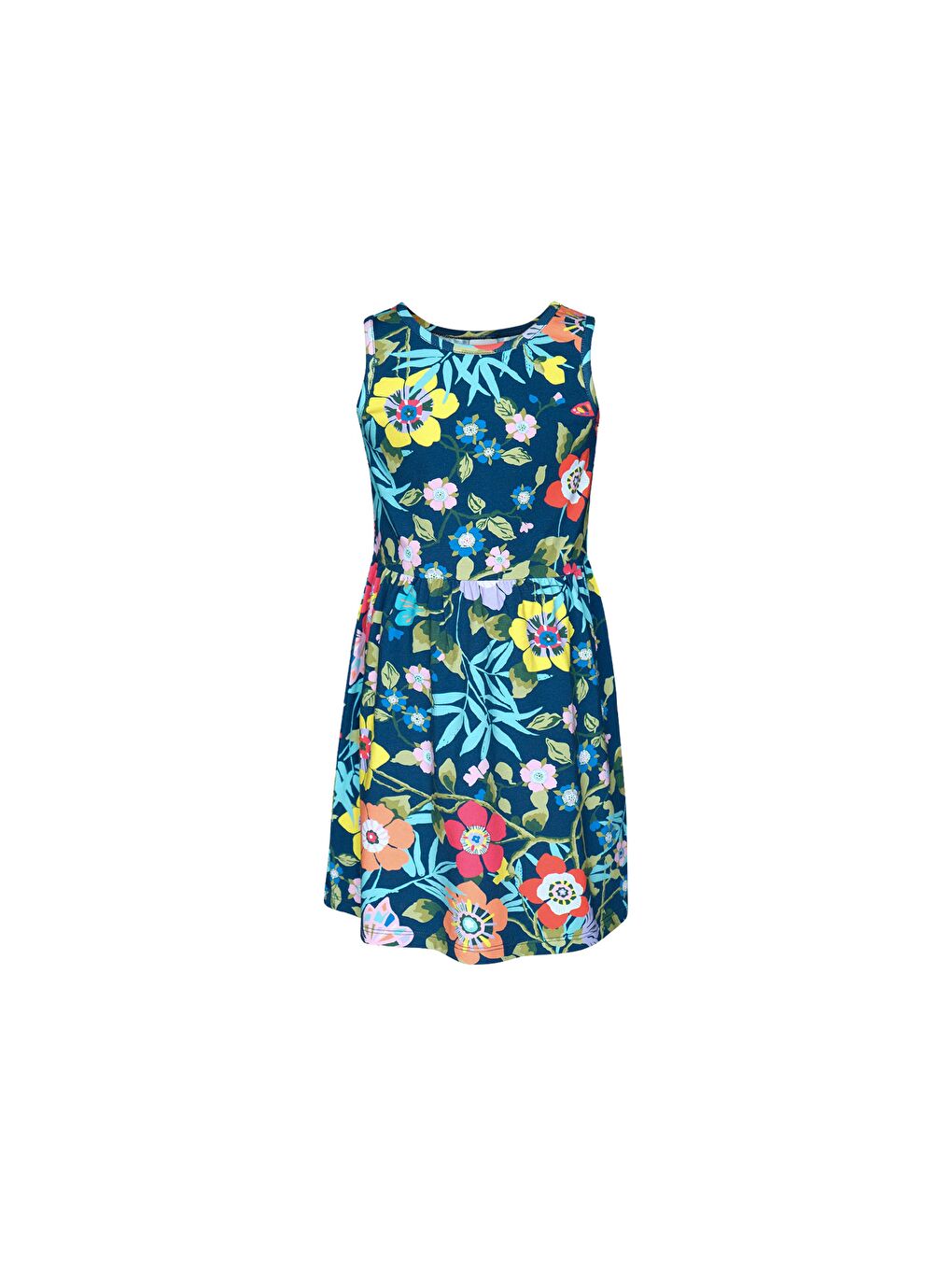 Karışık Kız Çocuk Macro Farm House Desen Kolsuz Elbise-1