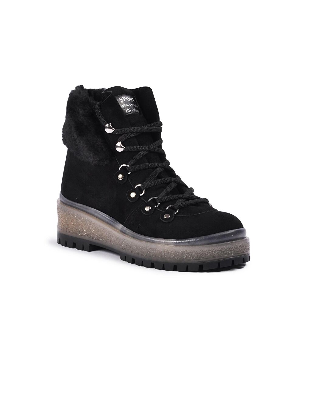 Karışık K4010 Siyah Süet Kadın Bot