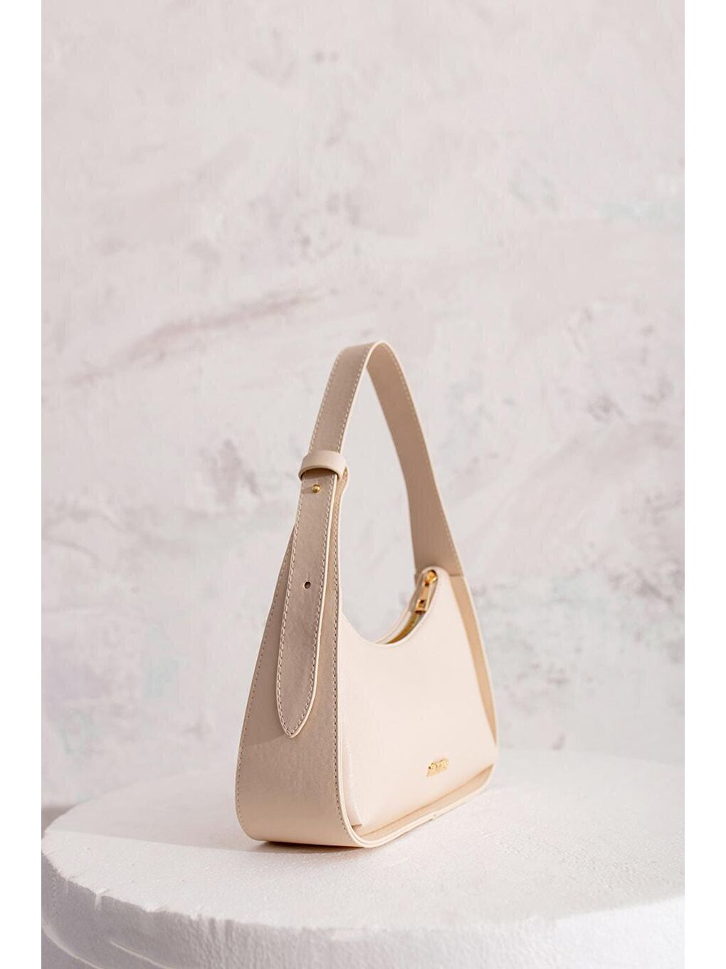 Ekru Kadın Krem El ve Omuz Çanta-1