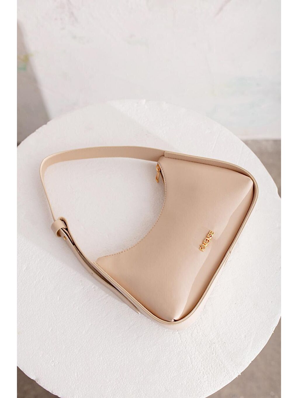 Ekru Kadın Krem El ve Omuz Çanta-2