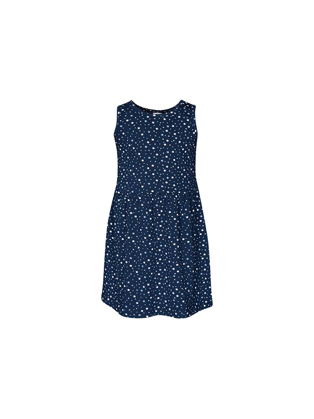 Kız Çocuk Koyu Lacivert Little Stars Desen Kolsuz Elbise