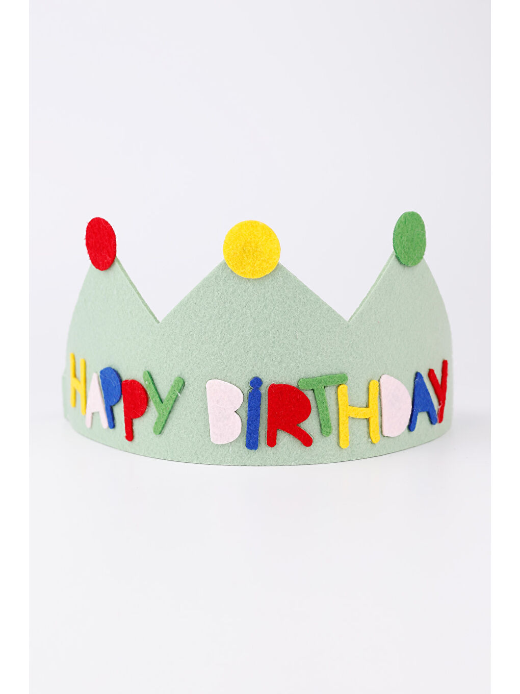 Yeşil Lastikli Keçe Happy Birthday Taç-1
