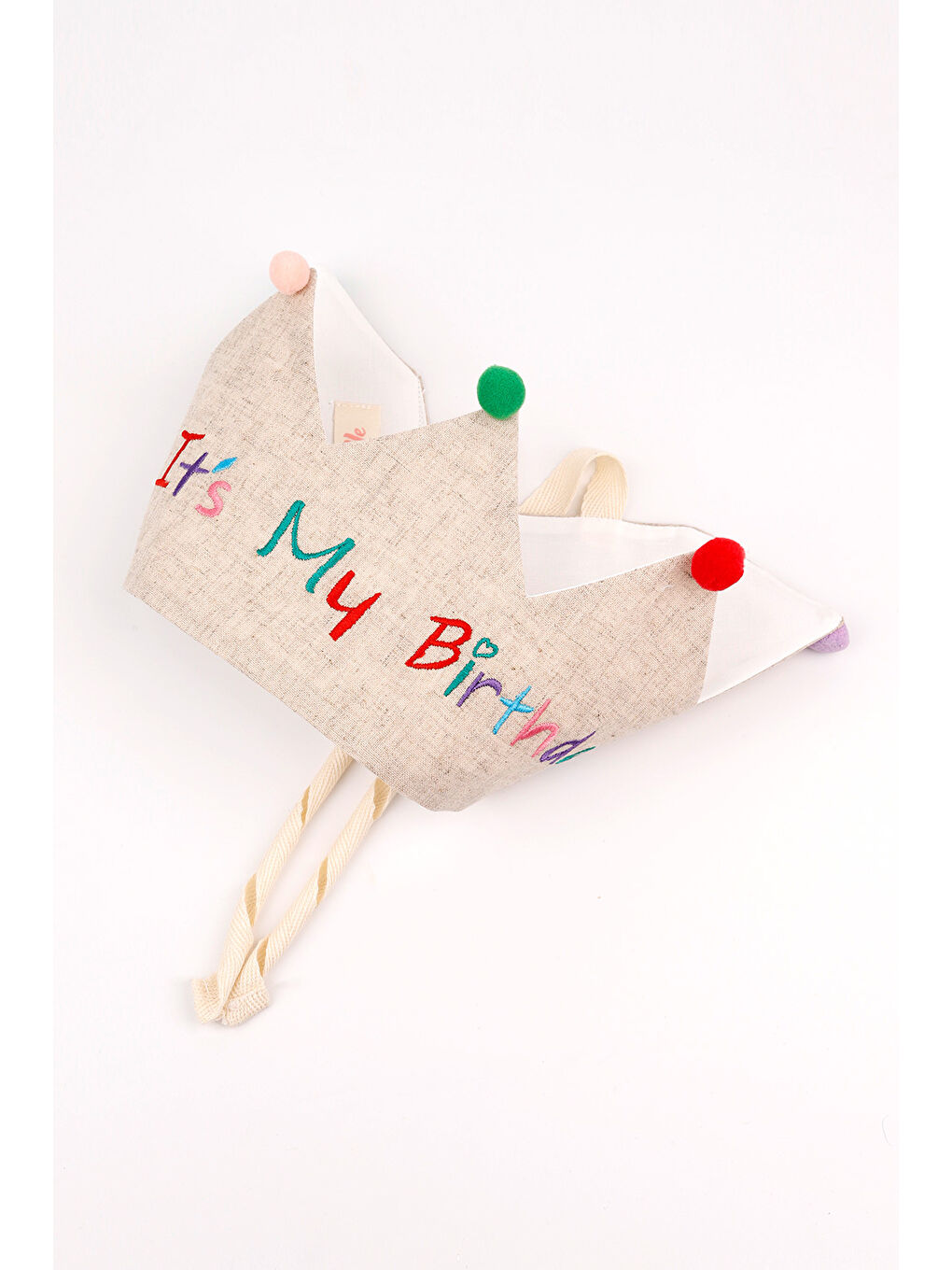 Bej Ponponlu Its My Birthday Yazılı Saç Bandı-3