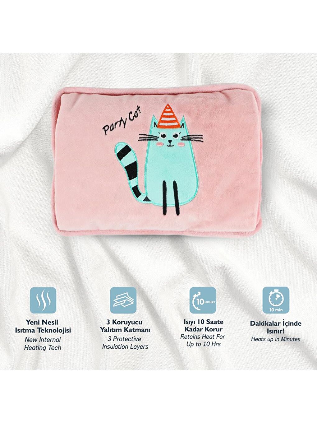 Cats Parti Kedi Elektrikli Sıcak Su Torbası-4