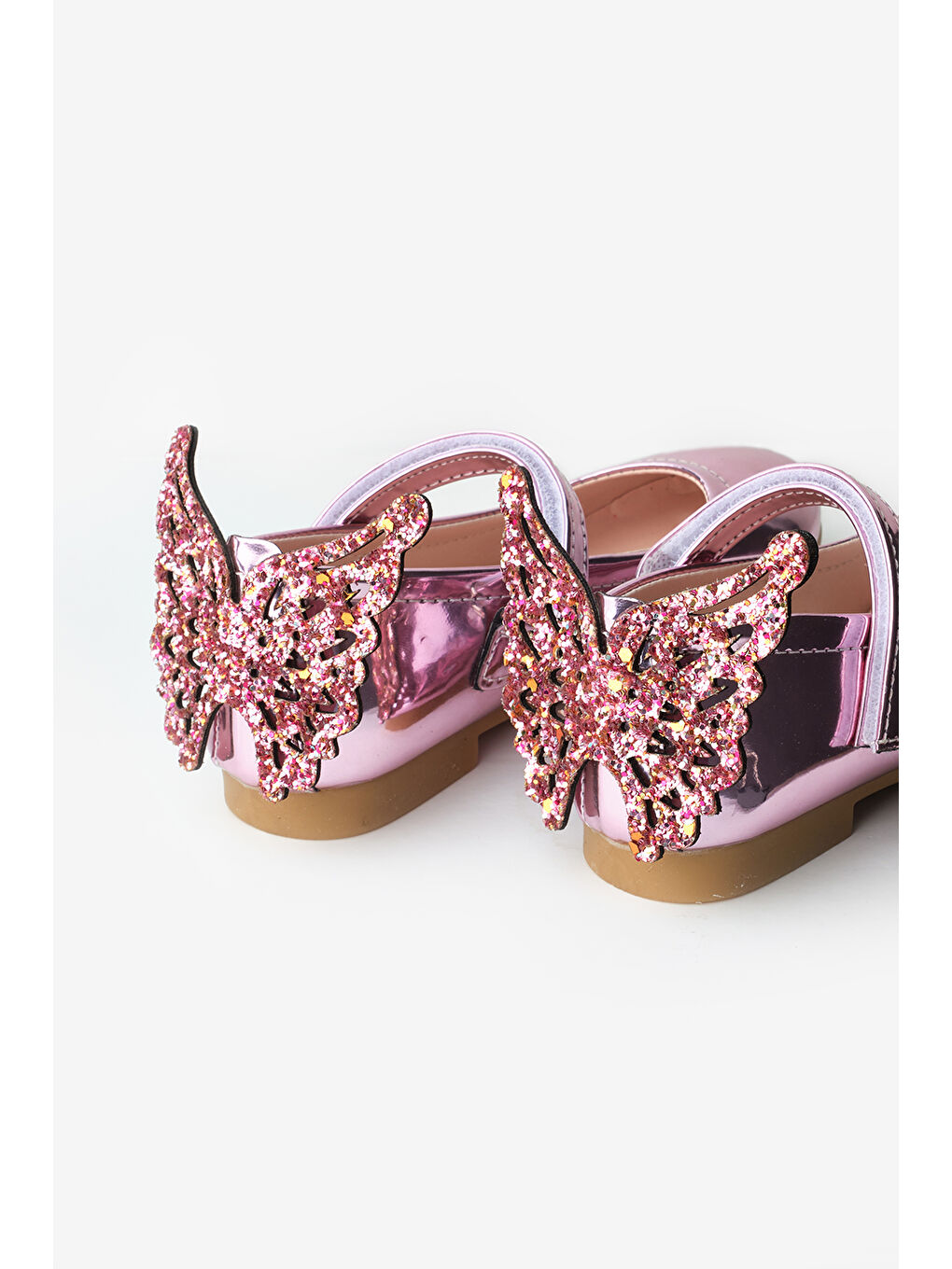 Pembe Topuğu Kelebekli Kız Çocuk Ayakkabı-2