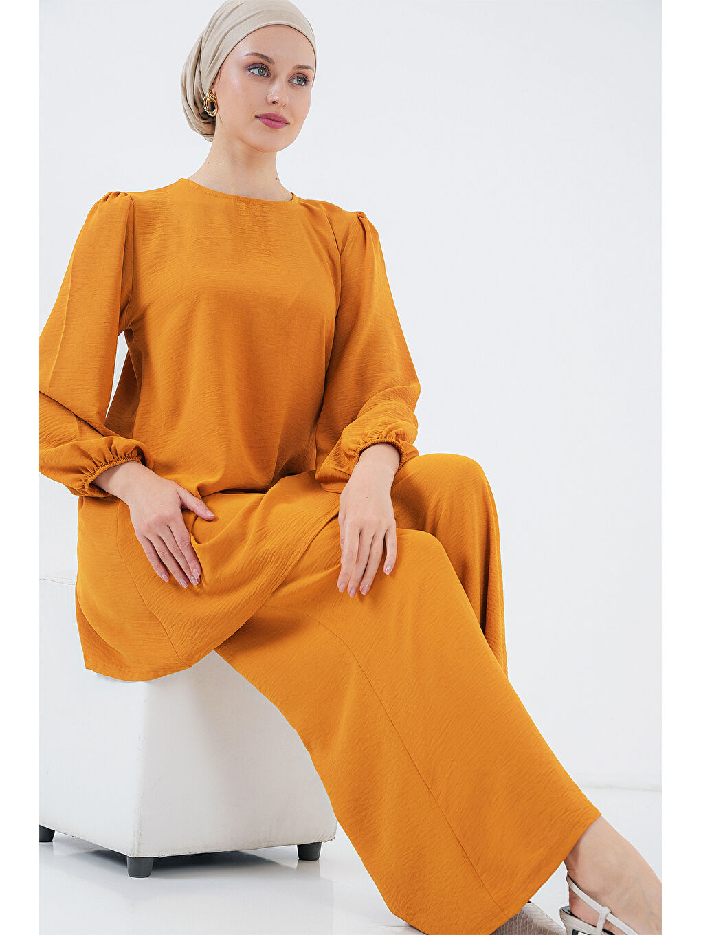 Sarı Ayrobin Tunik Pantolon Alt Üst Takım 6712 - Hardal