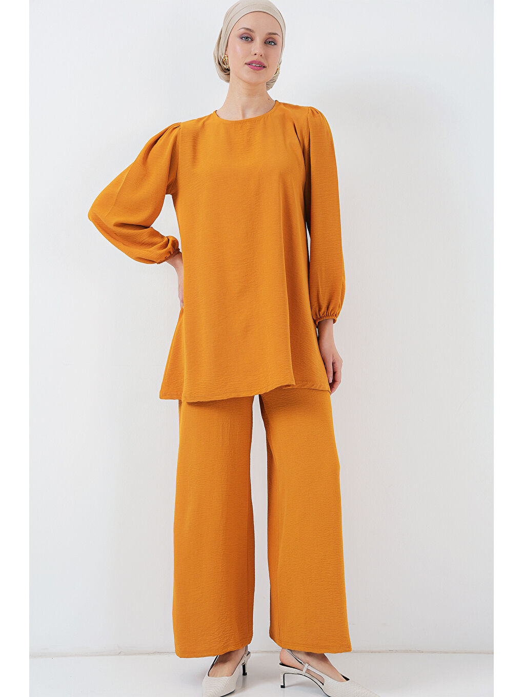 Sarı Ayrobin Tunik Pantolon Alt Üst Takım 6712 - Hardal-3