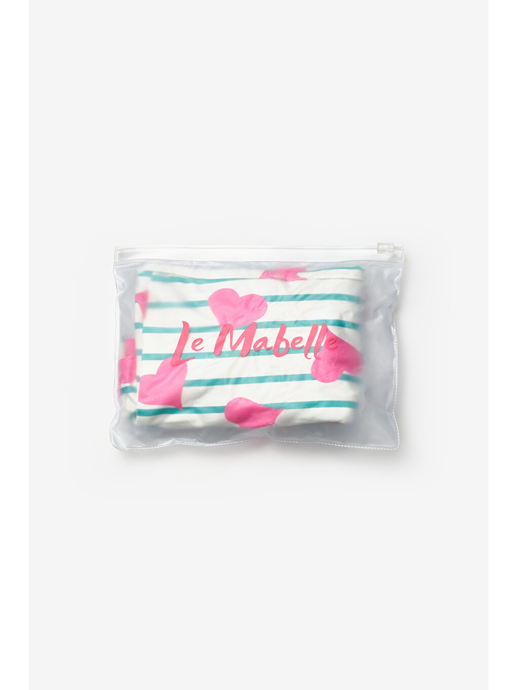 Ekru Kalp Desenli Kız Çocuk Mayo-2