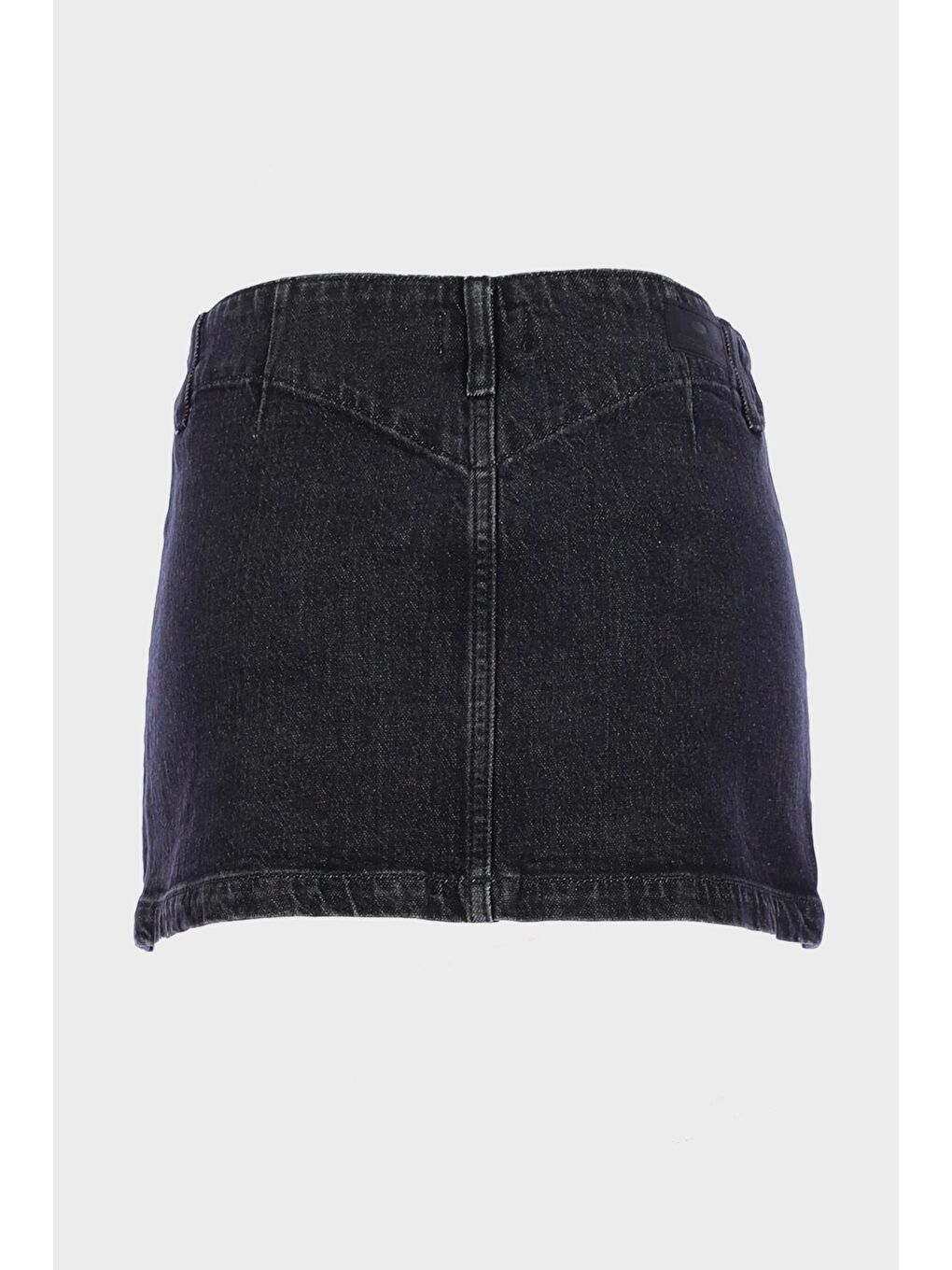 Antrasit Önü Fermuarlı Mini Jean Etek C 4532-014-1