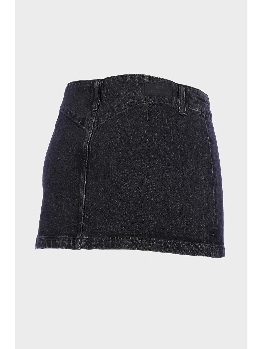 Antrasit Önü Fermuarlı Mini Jean Etek C 4532-014-2