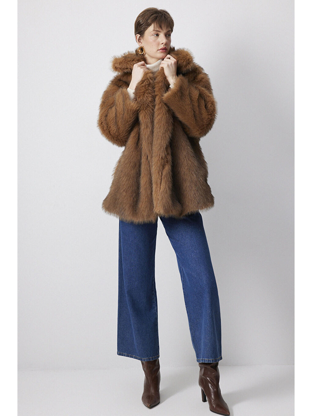 Kahverengi Suni Kürk Kaban-1