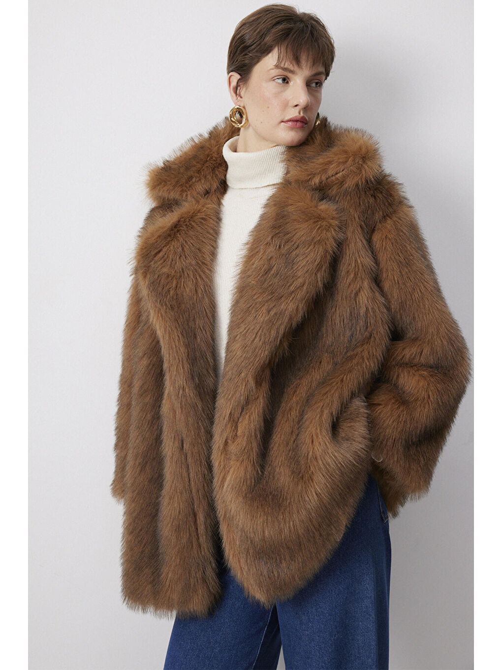 Kahverengi Suni Kürk Kaban-2