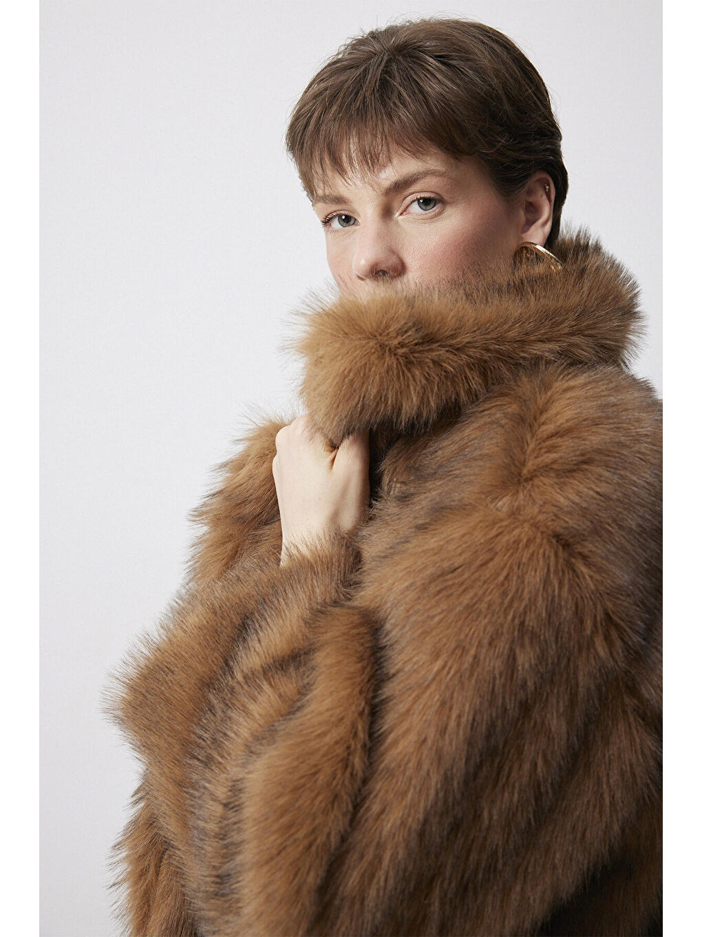 Kahverengi Suni Kürk Kaban-4