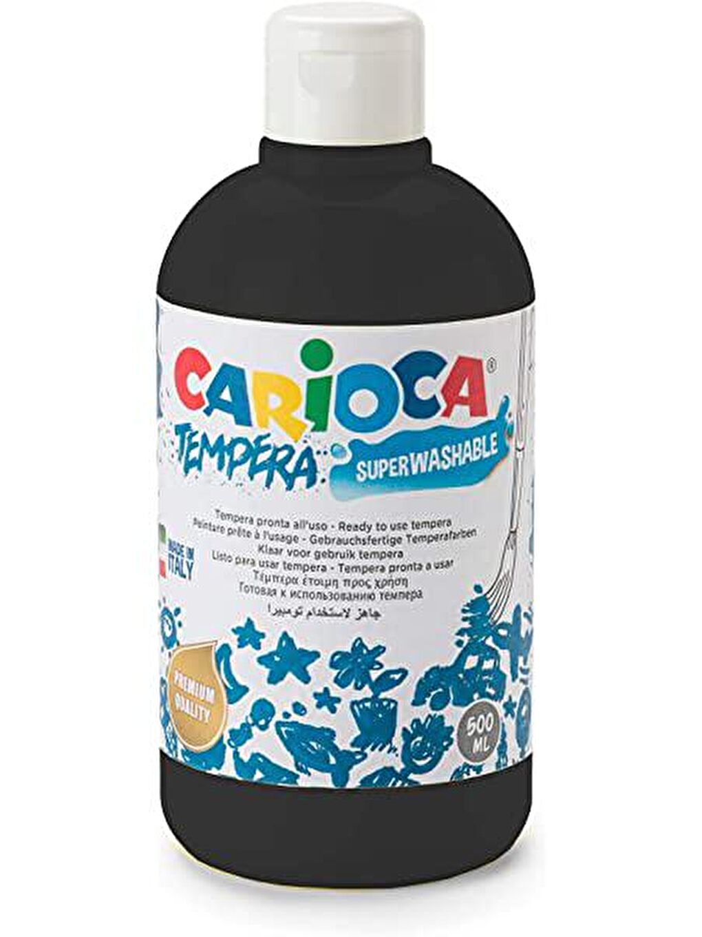 CARIOCA Siyah Tempera Boya (Süper Yıkanabilir) 500ml - Siyah - 1