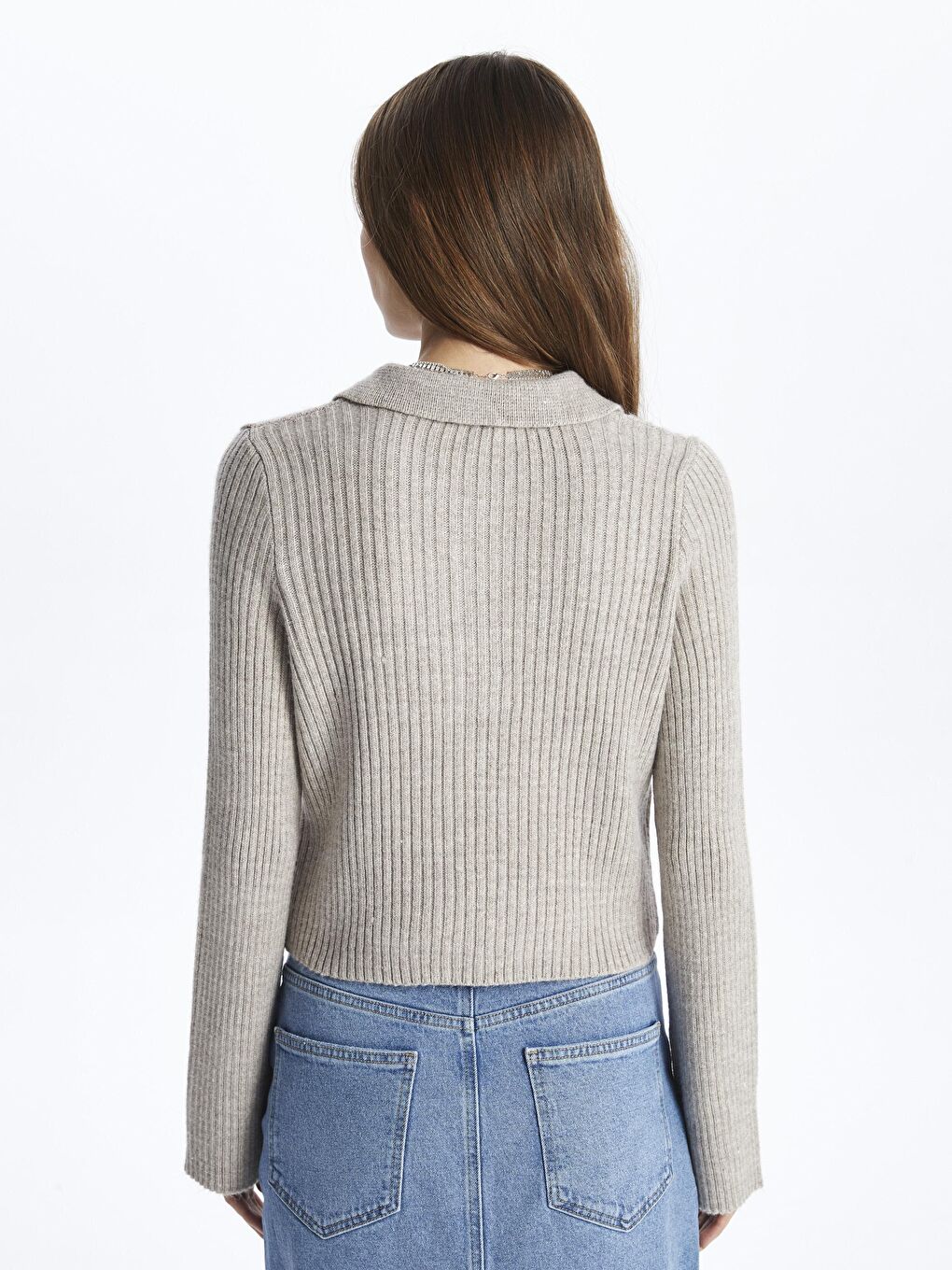 Sidney - Polo Yaka Yumuşak Dokulu Düz Triko - Bej Renk-4