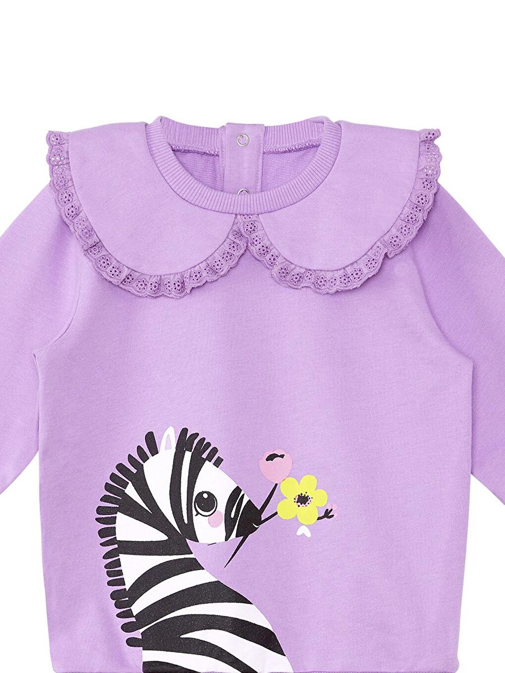 Denokids Lila Zebra Kız Bebek Lila Sweatshirt - 4