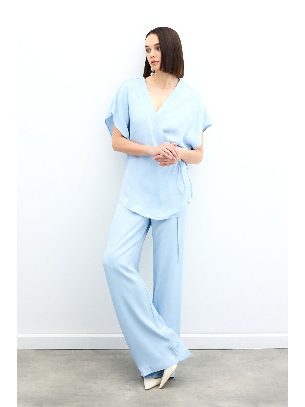 Cepli Bol Pantolon - Bebe Mavi-4