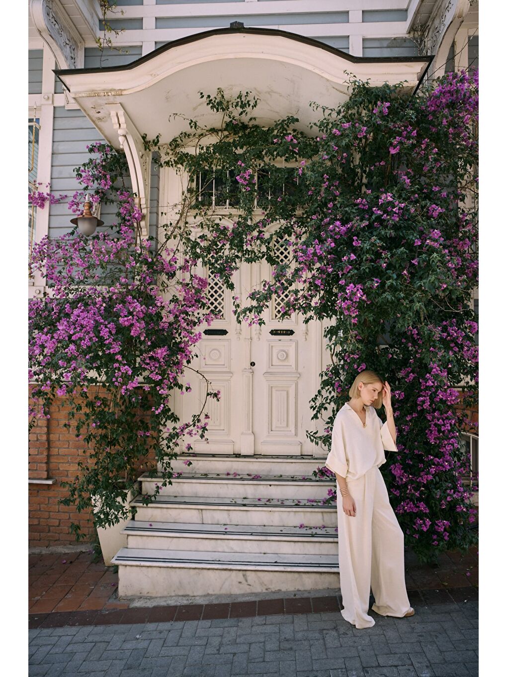 Bej Keten Karışımlı Pantolon - Taş-2