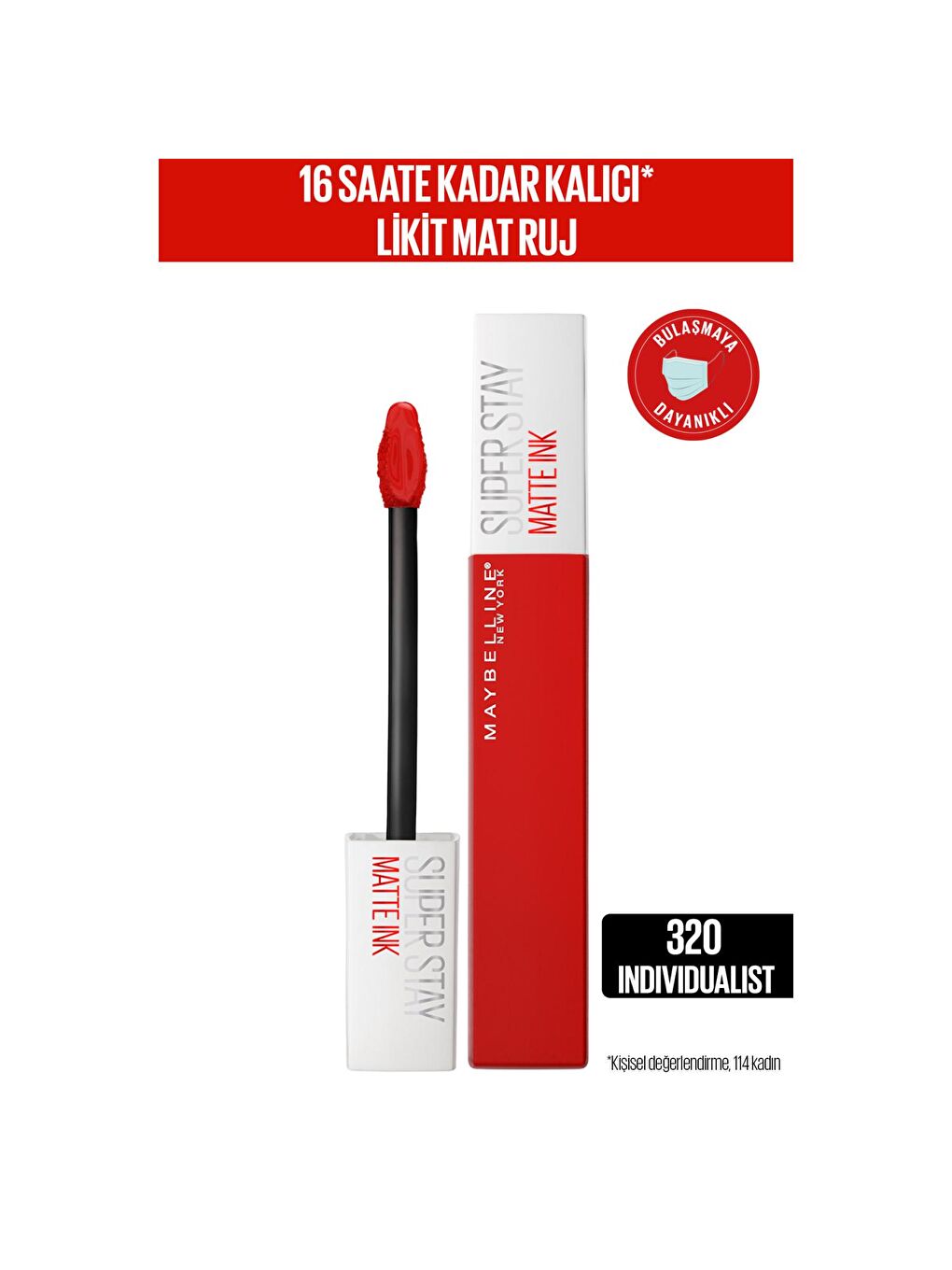 MAYBELLINE NEWYORK Kırmızı Super Stay Matte Ink Likit Mat Ruj - 320 Individualist (Kırmızı)