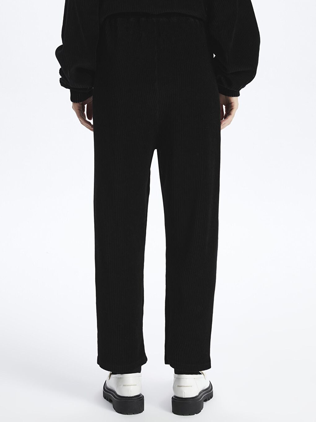 Las Vegas - Kadife Oversize Pantolon - Siyah Renk-4