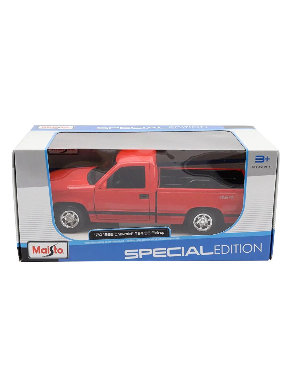 1993 Chevrolet 454 SS Pick-Up Model Araba 1/24 - Kırmızı-1