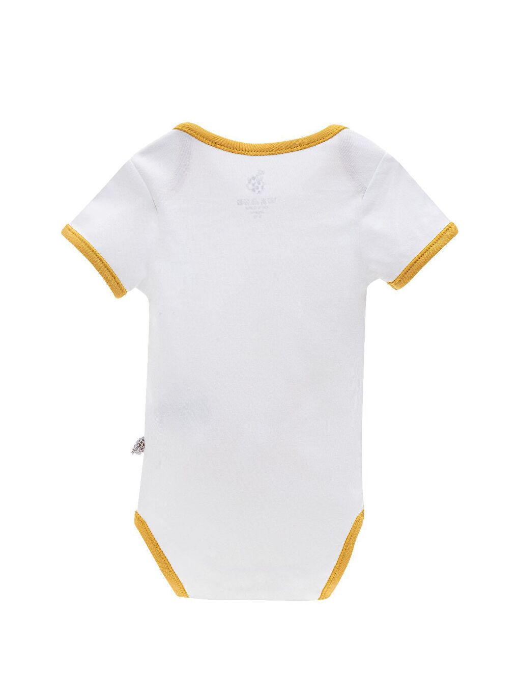 Dodo 2'li Bebek Zıbın Kısa Kollu %100 Organik Pamuk Penye Baskılı Beyaz-Sarı-2